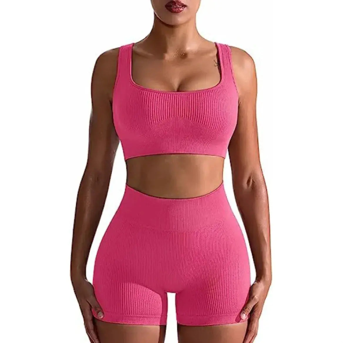 Women's Ribbed High Waist Shorts and Vest Set - Epic.Wish.Gifts