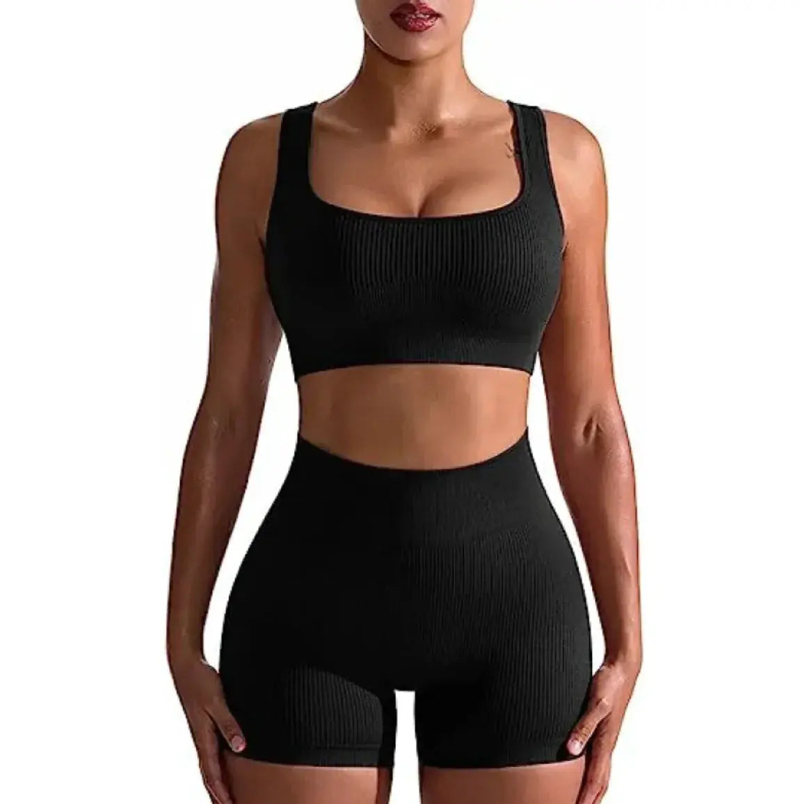 Women's Ribbed High Waist Shorts and Vest Set - Epic.Wish.Gifts