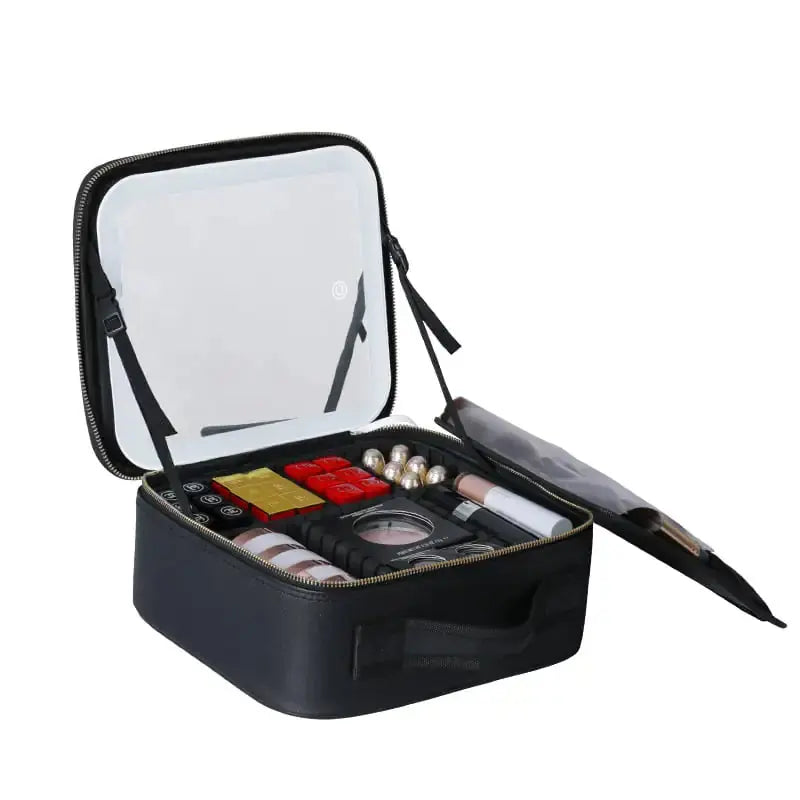 Travel Makeup Bag with Full-Screen Mirror - Epic.Wish.Gifts