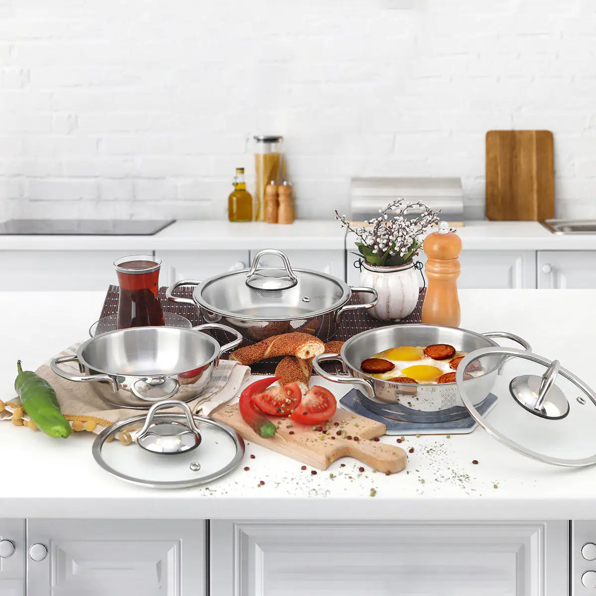 Serenk Definition 6 Pieces Stainless Steel Egg Pan Set Epic.Wish.Gifts