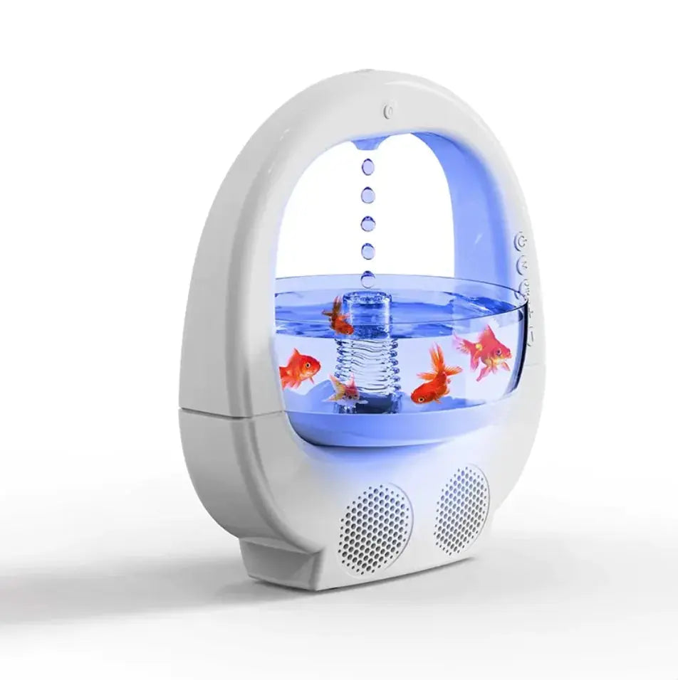3-in-1 Anti-Gravity Humidifier with Aromatherapy, Bluetooth Speaker, and Fish Tank Light - Epic.Wish.Gifts